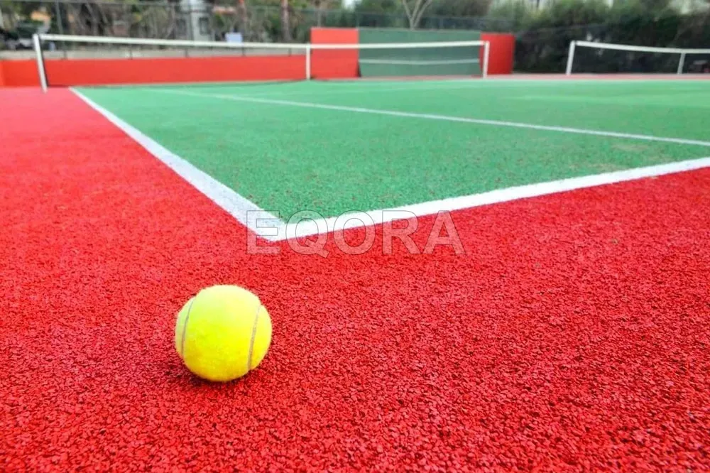 Бесшовное покрытие из резиновой крошки для теннисного корта в Пушкино